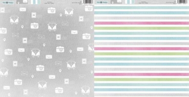 Dini Design Scrapbook Papier - Bulli trifft Streifen